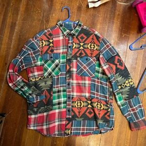 BNWOT POLO RALPH LAUREN AZTEC SOUTH FLANNEL BUTTON UP
